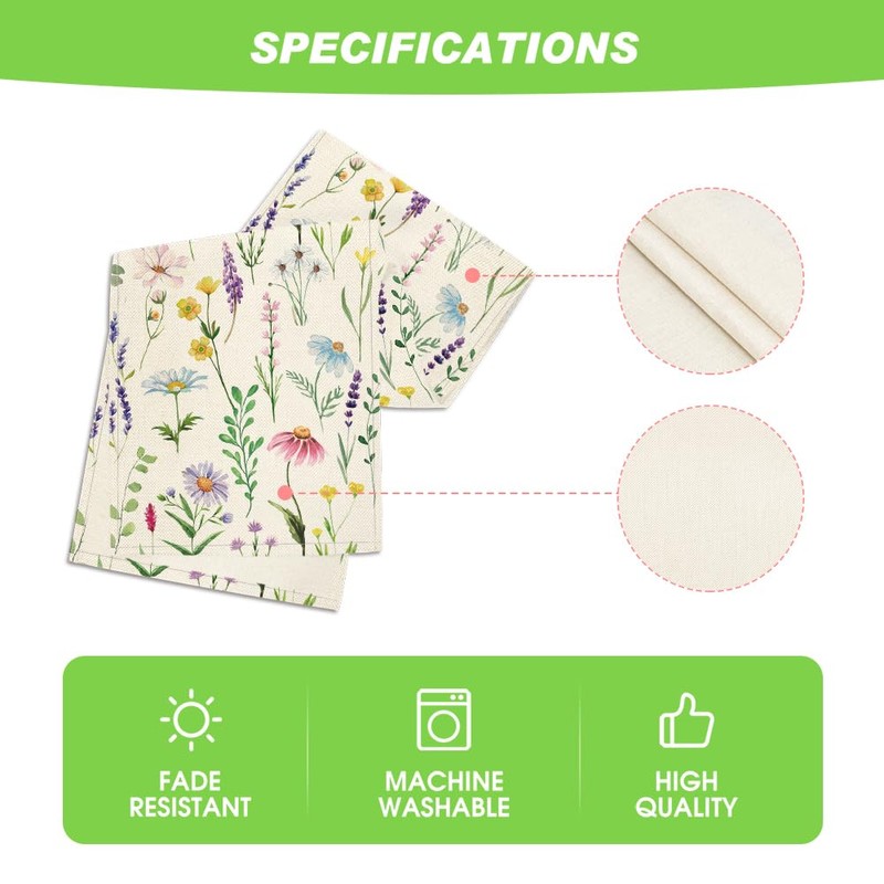 Artoid Mode Wildflowers Floral Eucalyptus Spring Table Runner, Seasonal Summer