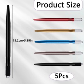 5 PCS Microblading Pens, Colorful Professional Manual Eyebrow Tattoo Pen for Permanent Makeup, Durable Aluminum Microblading Pen for Natural Hair Strokes & Semi-Permanent Makeup