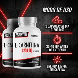 L Carnitina 1200 mg  L-Carnitine Tartrate Supplement, 60 Capsules                                                                                     