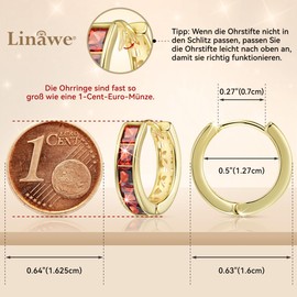 Linawe Small Hoop Earrings, Piercing Ring, Helix Earrings, Nickel-Free Jewellery, Women, Gold, Rose Gold, Silver, Mini Hoop Earrings, Copper Brass, Moissanite