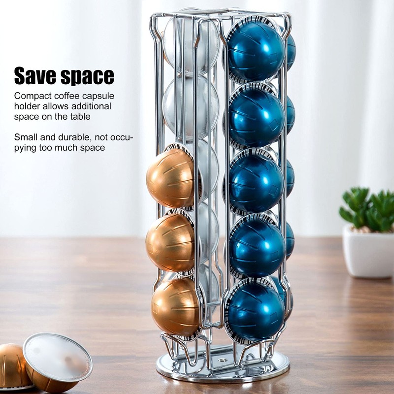 Coffee Capsule Stand 360° Rotation Anti Slip Thick Base Wrought