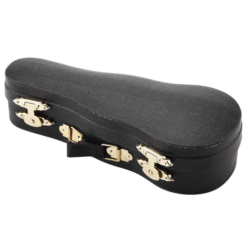 5.5" Mini Wooden Cello Instrument Ornaments with Stand and Case,
