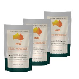 Generic Muse Celtic Minerals Salt Coarse French Grey salt subtitute pure unrefined Hand Harvested 0.5 pound Contains 82 minerals (Pack of 3 resealable)