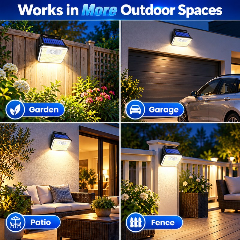 Solar Motion Sensor Outdoor Wall Lights for Home Security –