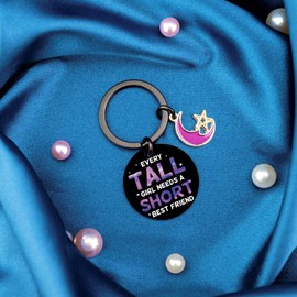 ichrati Purple Friend Gifts for Women Birthday Teen Girl Gift for Best Friends Friendship Gifts for Female Friends Tall Girl Needs Short Friend Cute Women Key Chains