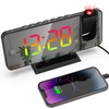 Petilleur Projection Alarm Clock for Bedroom Ceiling, 180° Rotatable Projector