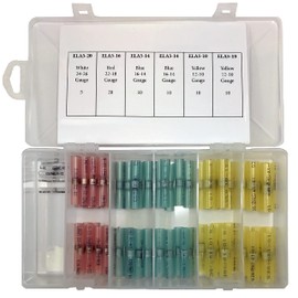 Sherco-Auto 65 Pieces Elektralink Heat Shrink Sealed Solder Butt Splice Connector Assortment Kit - 4 Sizes - Made in USA