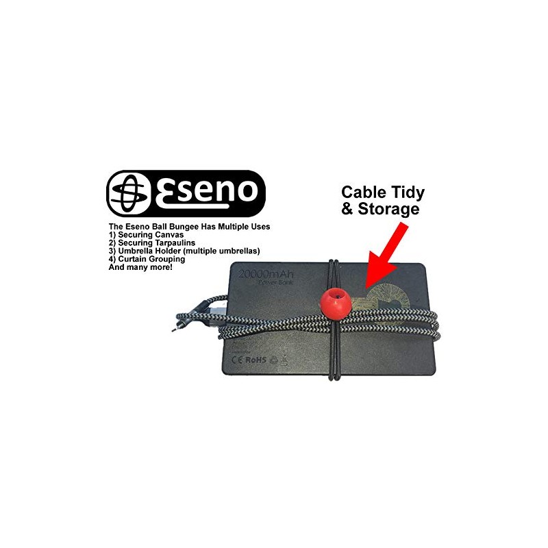 Eseno 10 x 150mm Ball Bungee Cords. Ideal for Tarps,