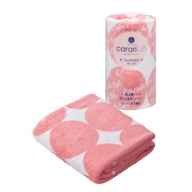 CBJAPAN Carari Kuo Face Towel, 3.3x Water Absorbency Microfiber, Circle Pink, 1 Towel, Quick Dry (Absorbs Water in the Fiber Gaps), Marshmallow Texture, Fluffy, 11.8 x 31.5 inches (30 x 80 cm)