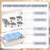 Countertop Ice Food Serving Display Tray with 5 Pan, Salad