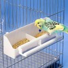 1 pc - Double grid stand bird feeding trough parrot