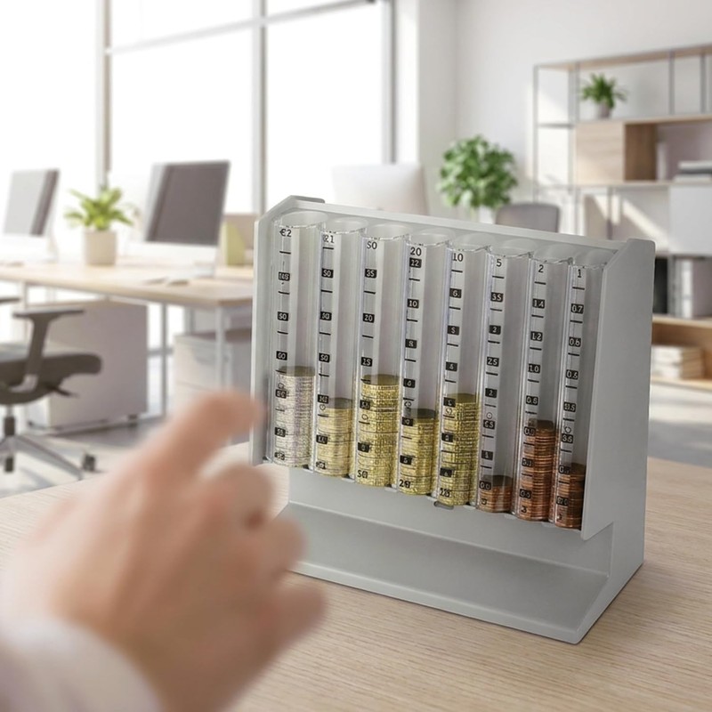 HMF Coin Counter for Sorting and Storing Change, Transparent Coin