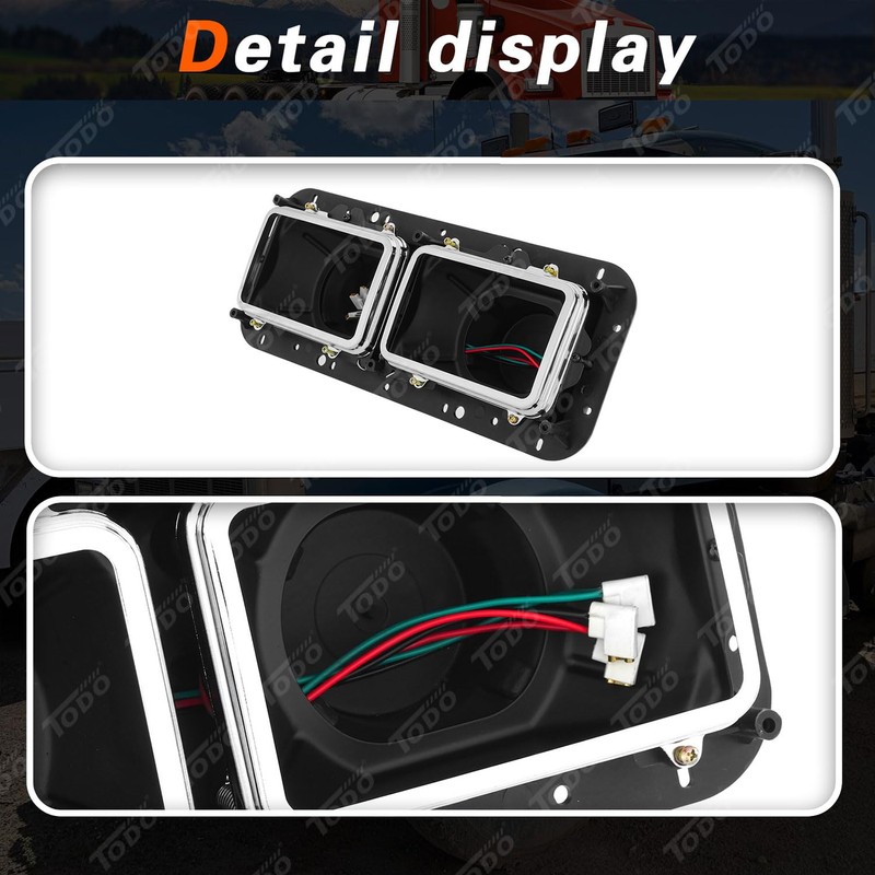 TODO Headlight Housing Base with Chrome Dual Headlight Bezel Compatible