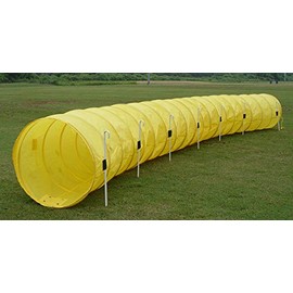 18' Dog Agility Tunnel with Stakes, Multiple Colors Available (Yellow)