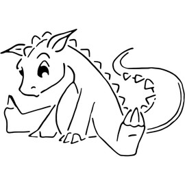 A4 'Cute Dragon' Wall Stencil/Template (WS00041549)
