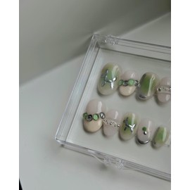 [Spring Discount] Aemong: Seoul Forest Silver Poodle Nail Tips - Coffin Egg / [봄맞이할인] Aemong : 서울숲 실버푸들 네일팁 - 코핀에그