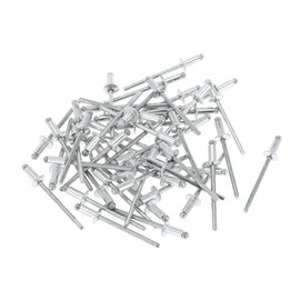 RATCHROLL 50 Pcs Dome Head Large Flange Blind Rivets 4mm Grip Diameter 8mm Grip Length 8mm Flange Diameter Silver Tone Iron Aluminum