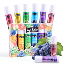 Fruit flavor lip balm,6 pack Natural Soft chapstick All-Day Moisturizer with Vitamin E and Coconut Oil,100% Natural & Organic Lip Balm Sticks for repair chapped lips or dry lips