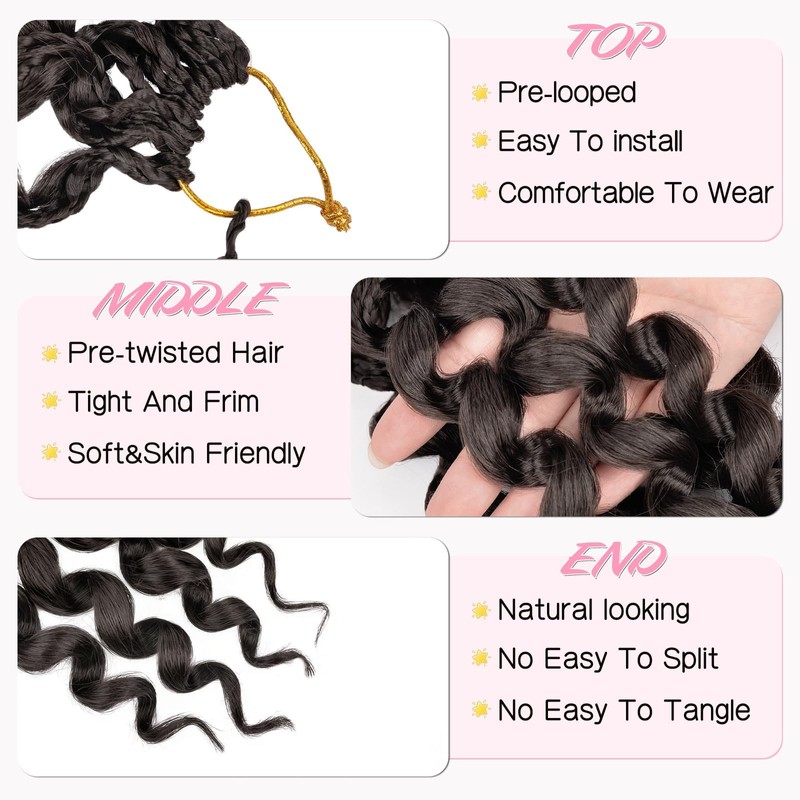 8 Packs Curly Crochet Hair,Boho GoGo Curl Crochet Hair for