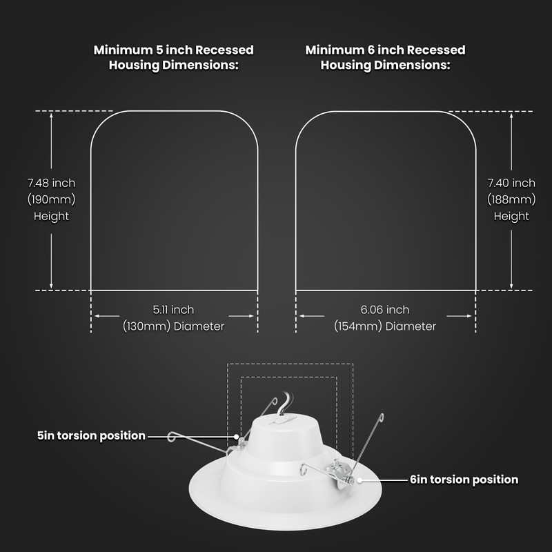 Feit Electric LED Downlight Retrofit Kit with Baffle Trim, 75W