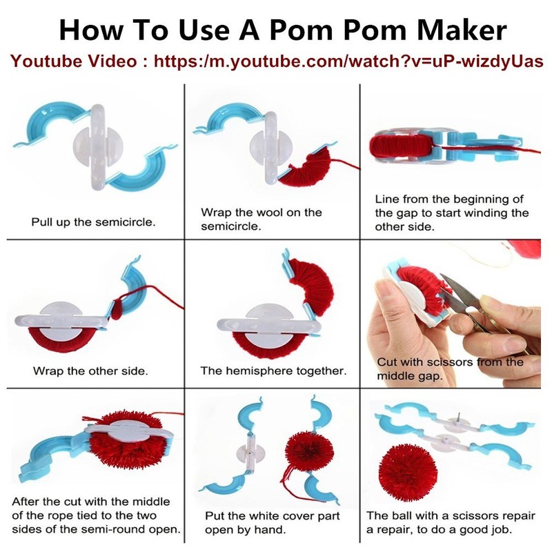 Pom pom Maker, 4 Sizes Pom-pom Maker Fluff Ball Weaver