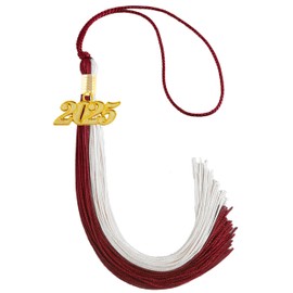 GRADFTY 2025 Tassel Graduation,Maroon and White Tassel 2025