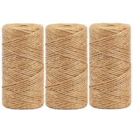 tenn well 2mm Jute Garden String, 300m Long Natural Jute Twine String Brown String for Gift Wrapping, Gardening Floristry and Crafts Decoration