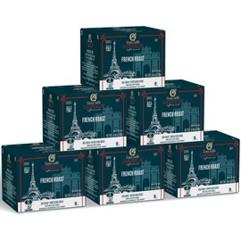 Caffè Garibaldi French Roast Coffee Pods, Single-Serve Capsules for Keurig K-Cup Brewers, Single Serve Cups with Arabica Blend for Coffee Makers, 72 Count Recyecleable Pods - Dark Roast