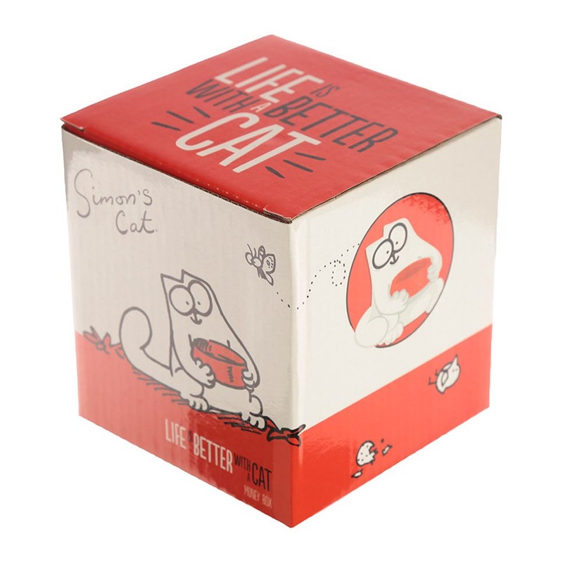 Puckator Simon's Cat Ceramic Money Box with Rubber Stopper, Funny