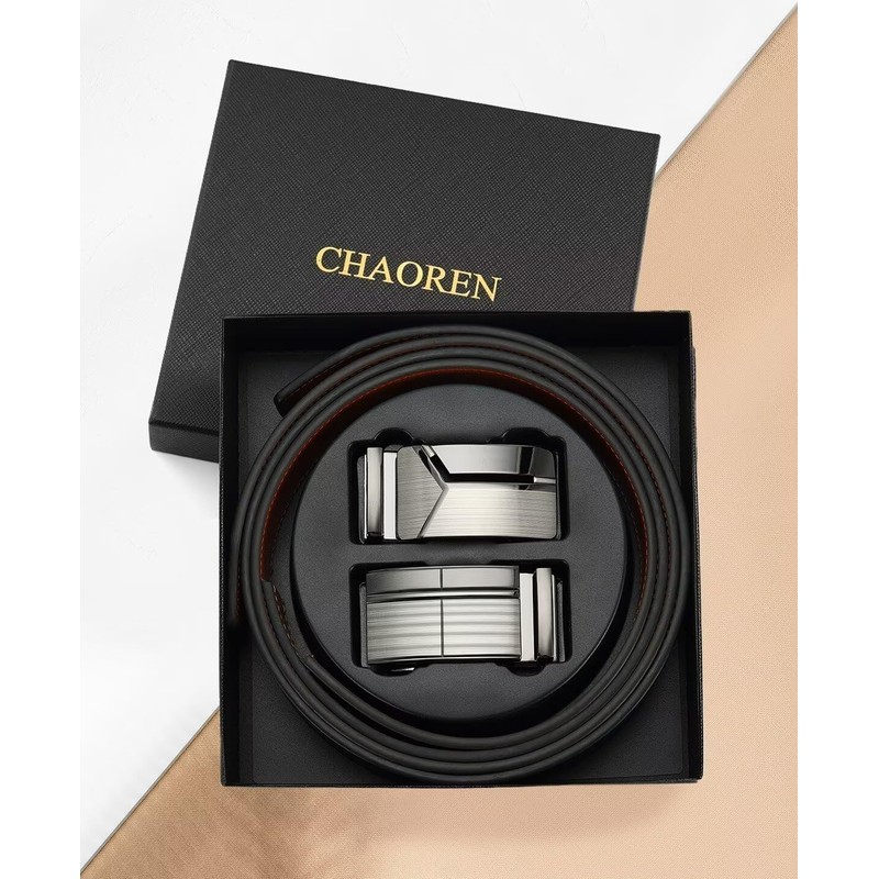 CHAOREN Leather Belts for Men 2 Pack - Ratchet Belt