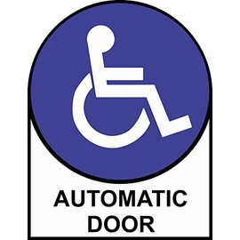 StickerTalk Handicap Automatic Door Vinyl Sticker, 5 inches by 6.5 inches