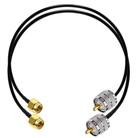 SMA to UHF Extension Cable RG58 20inch(50cm) TUOLNK SMA Male to SO239 PL259 Male WiFi Antenna Pigtail Cable PL-259 RF Coax Assembly Cable for CB Radio Ham Radio 2 Pack