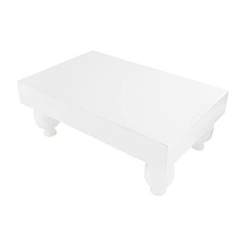 Mud Pie Wooden Footed Serving Stand, White, 12 1/2" x 20 1/4"