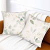 Botanical Plant Throw Pillow Covers Set of 2,Green Gold Floral