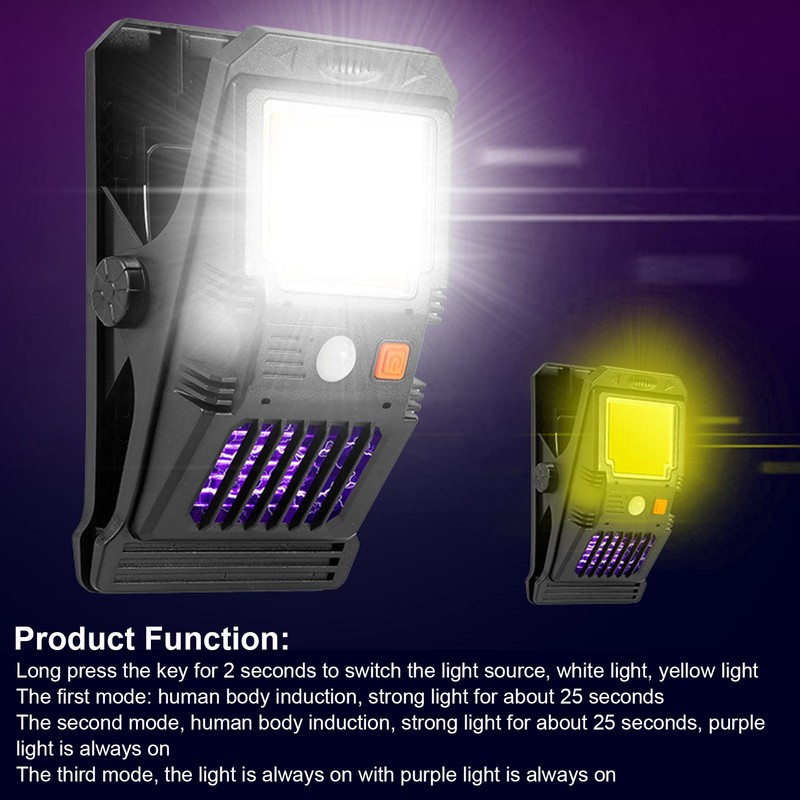 Clip On Solar Wall Lamp Motion Sensor Waterproof Portable Bug