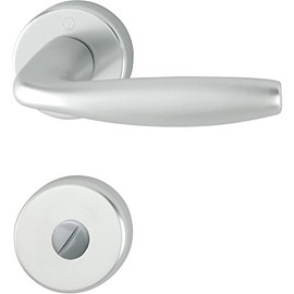 Hoppe Set New York Lever Handle with Rosette WC – Silver Anodised Aluminium – 3369891