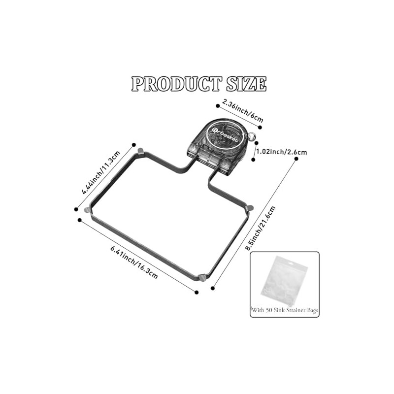 Kitchen Sink Strainer with Suction Cup & Filter Bag Holder