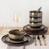 TheTerra Ceramic Dinnerware Sets for 4, 12 Pieces Handmade Reactive