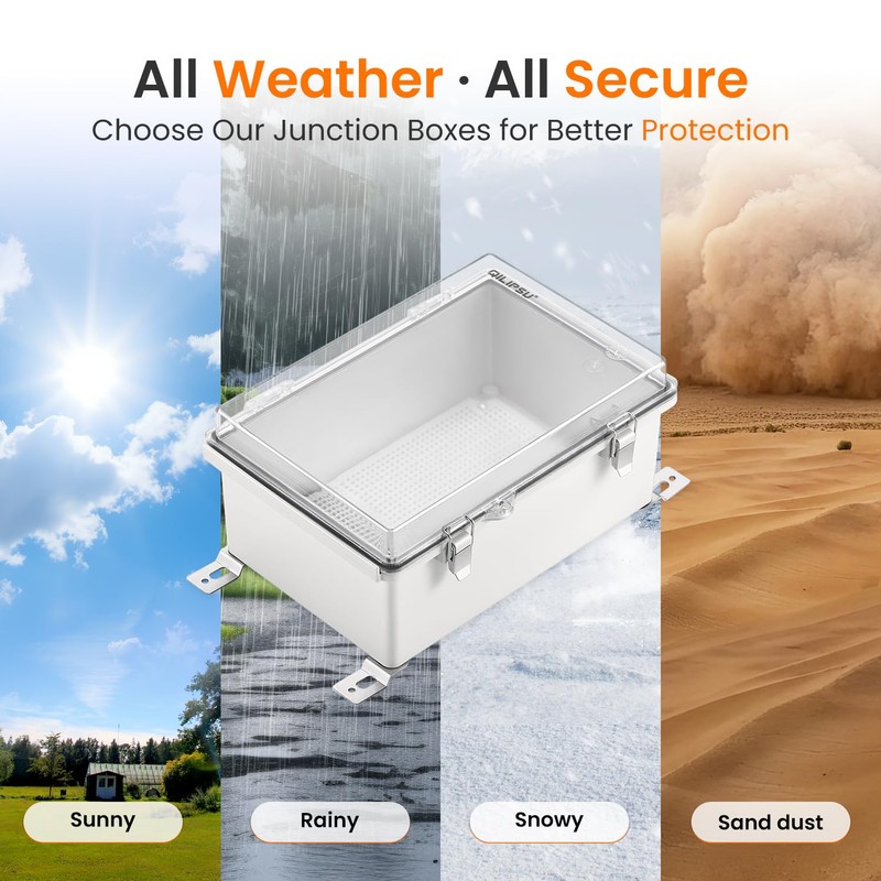 QILIPSU Waterproof Junction Box IP67 Outdoor Plastic Electrical Project Enclosure