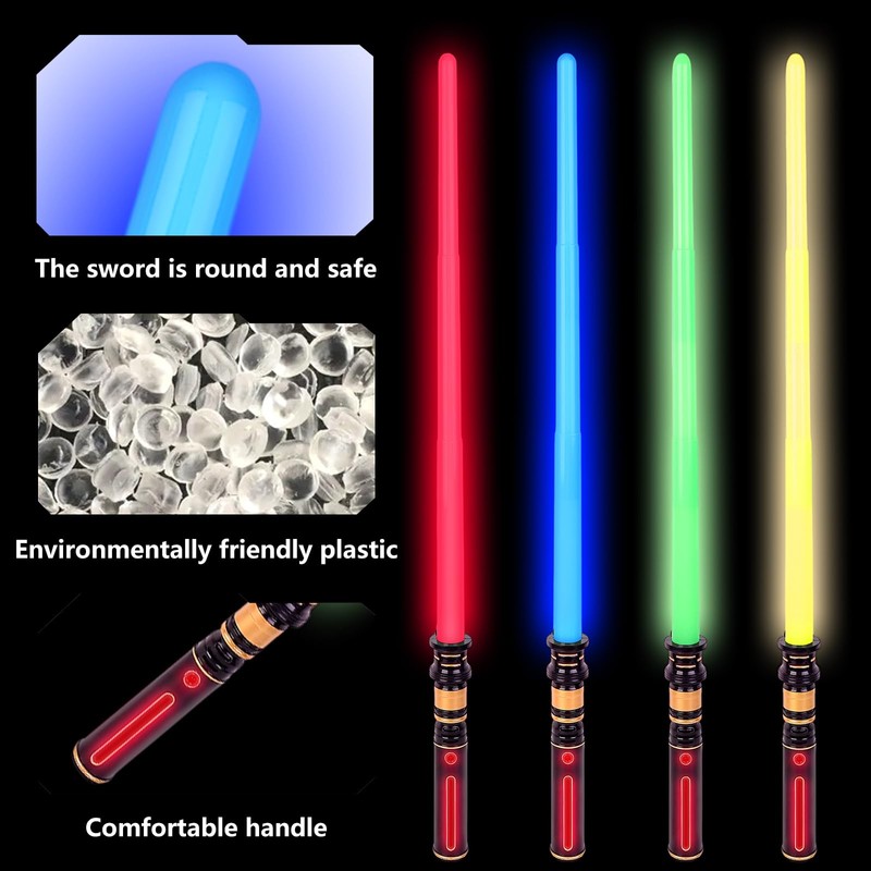 YOFOTHS 4PACK Light Up Sabers, Light up Sword for Kids