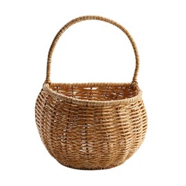 KOMBIUDA Countryside Decorative Basket Hanging Egg Container Plastic Storage Tight Weave Kitchen Basket for Household Items