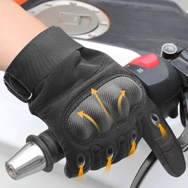 COTOP Men's Motorcycle Gloves, Robust Motorcycle Gloves with Protectors, Summer Lightweight Gloves with Touchscreen for Motocross, Moped, Moped, Scooter, Vespa (S)