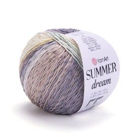 YarnArt Summer Dream - Mezcla de algodón – 3.4 onzas, hilo multicolor arcoíris de 383 yardas para proyectos de todas las estaciones Fuitable para tejer blusas, chales, bufandas y suéteres, fino: 2