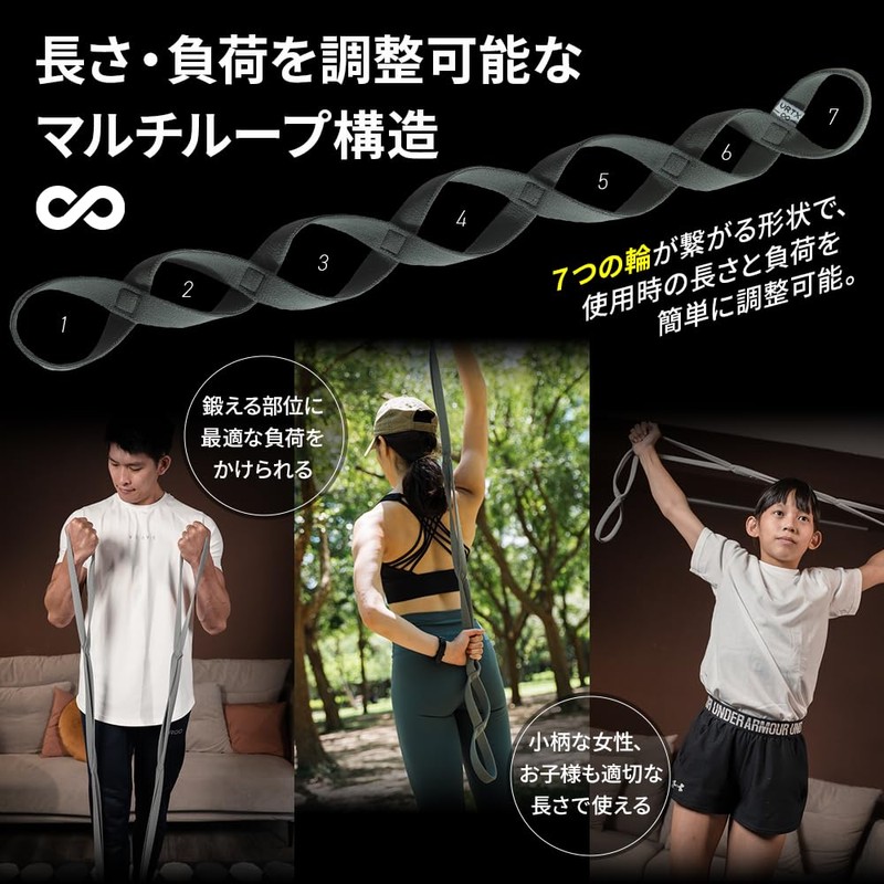 VRTX Multi-Band Stretch Band, Muscle Training, Multi-Loop Shape, Good Elasticity,