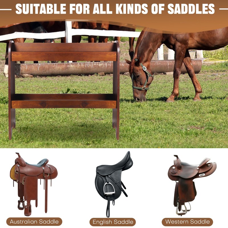 Solid Wood Saddle Rack, Horse Saddle for Western Saddle and