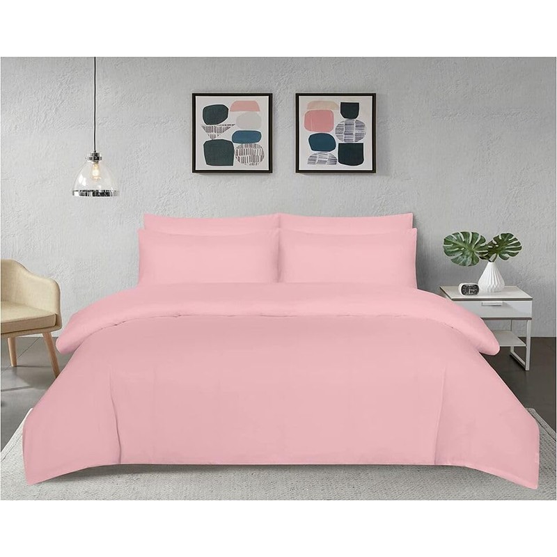 Ev Dekor® DVS729 Duvet Cover Sets Light Peach Pink- Soft