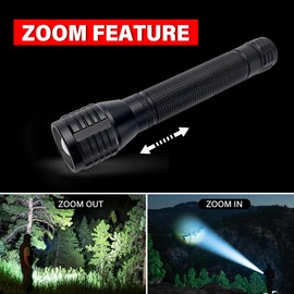 TotaLohan High Lumens Zoomable LED Flashlight, 3 Modes, AA Battery Powered – Powerful for Camping, Outdoor, and Emergency Use,2-Pack