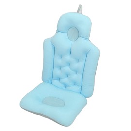 Bathtub Cushion, Soft Breathable Folding Headrest Back Full Body Spa Bath Pillow Soft Bathtub seat Support for Adults Blue Mattress Comfort Head Rest and & Tailbone Support(Blue)