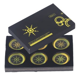 Set of 6 Anti Radiation Negative Ion Stickers Radiation Protection Patch for Electrical Appliances (Gold)