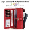 RRANCharltu Women's Large Capacity Leather Purse, red, Elegant